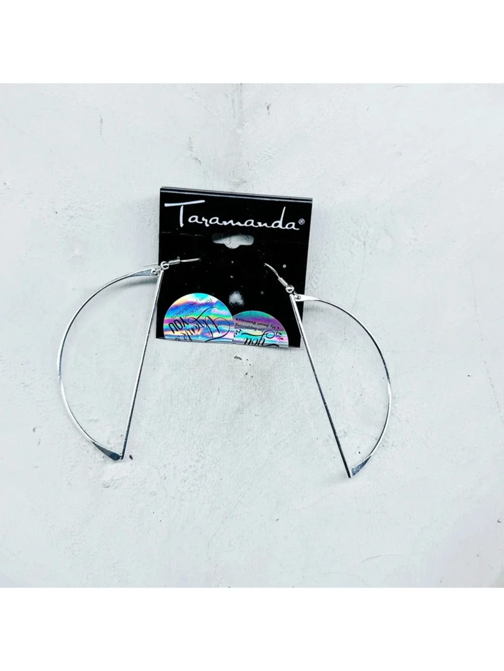 5347mc. Silvertone Statement Earrings